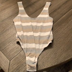 Free People Striped Bodysuit